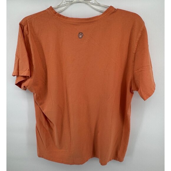 Life Is Good Womens Orange Graphic T-Shirt Floral Print Size L Relaxed Fit - Picture 2 of 10